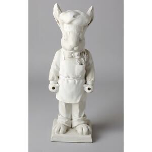 Fleur De Lis Rabbit Chef Statue 1998 Garden Decor 17” Vintage
